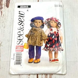 See & Sew Patterns #B5944 Wardrobe For 18” Doll 2013
